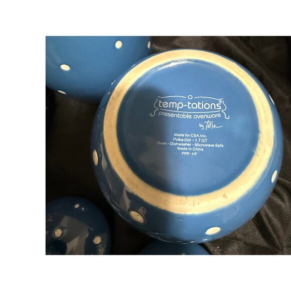 TEMP-TATIONS by TARA STONEWARE CANISTERS- Polka Dots - 1.3qt, 1.7qt & 2qt - Picture 6 of 12